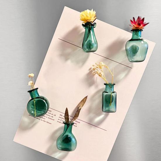 

5/10Pcs Mini Vase Refrigerator Magnet DIY Home Office Kitchen Locker Fridge 3D A