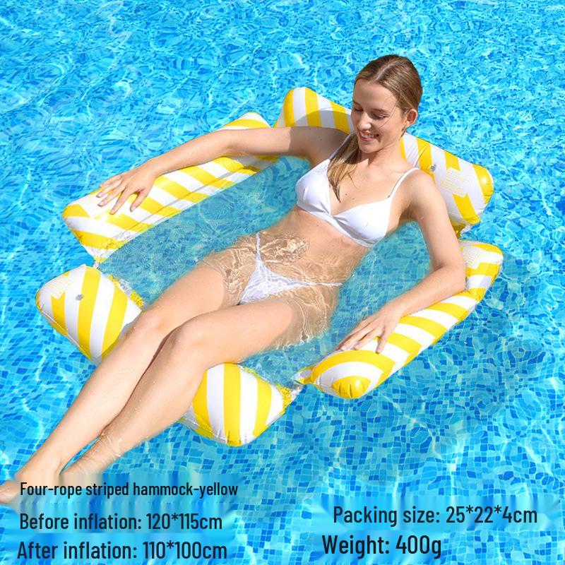 Tumbona Flotante Inflable Plegable Transfronteriza con Respaldo y Malla