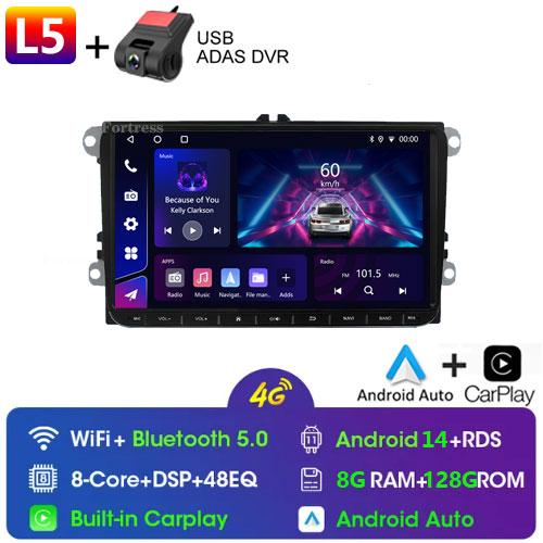 For VW Volkswagen Skoda Octavia Golf 5 6 Touran Passat B6 Polo Jetta 9 Inch Android13 Car Radio GPS 2Din Multimedia Player Wifi