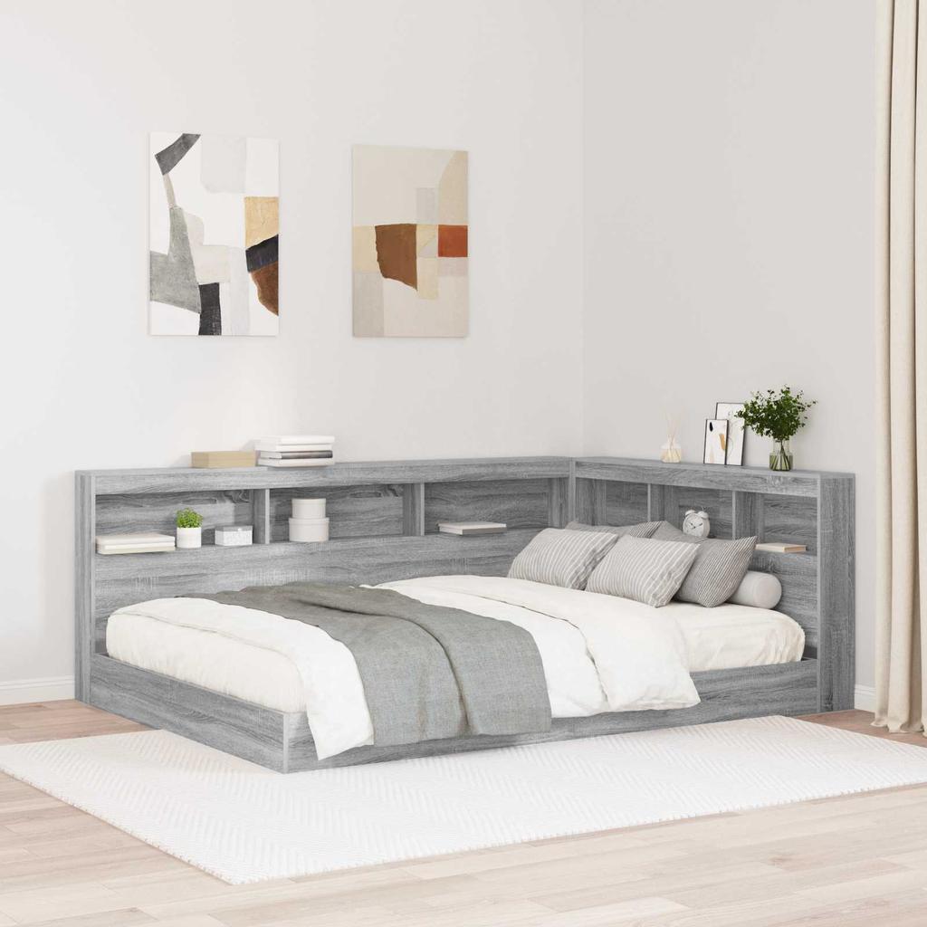 Testiera con contenitore Grigio Sonoma 150 cm Truciolato