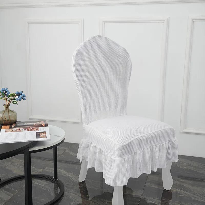 Skirt European-style Chair Cover Thickened Dining Table and Chair Cover Elastic Skirt Hotel Restaurant Chair Protective Cover