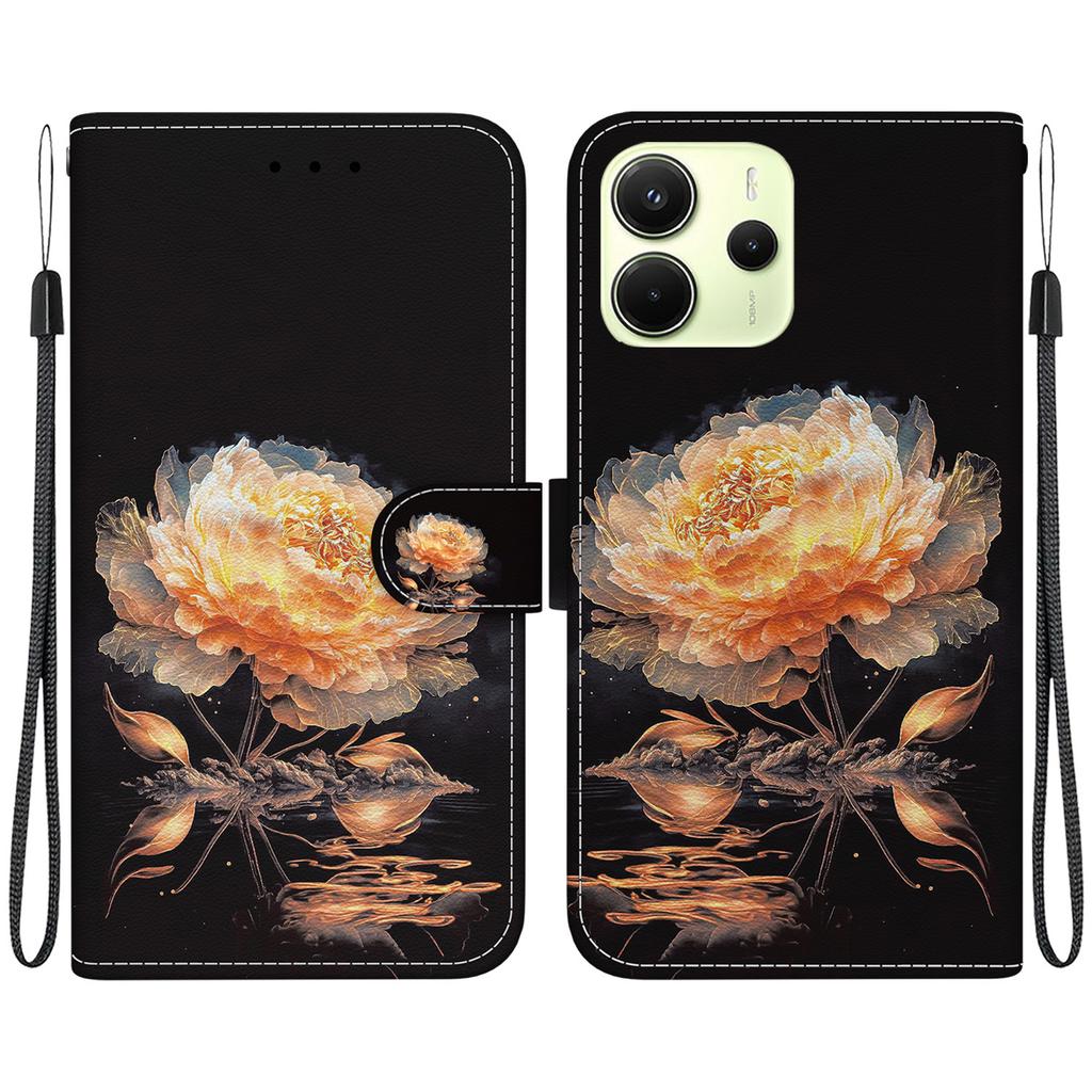 For Xiaomi Redmi Note 14 4G (163.25mm) Wallet Phone Case Anti-Drop Leather Flip Cover Pattern Printing