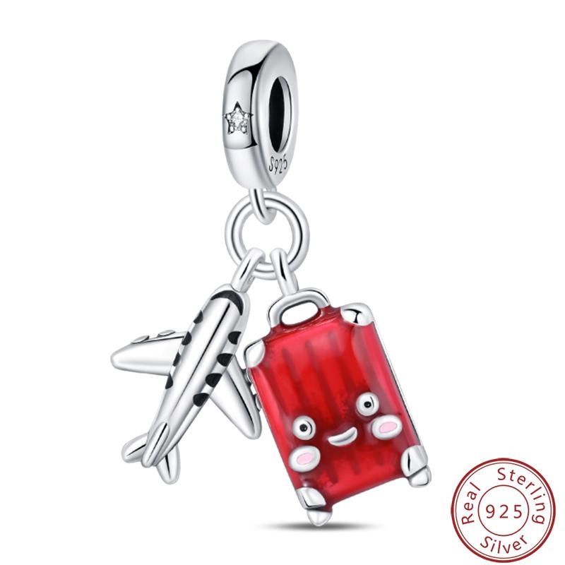 Love Traveling Copper Backpack Suitcase Luggage Camera Airplane Charms 3Mm Diy Fine Jewelry Making