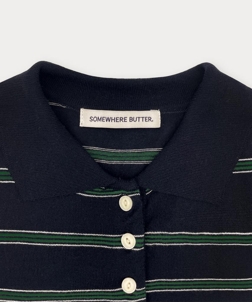 Sseomweeobeoteo Champ Stripe Knit - Navy