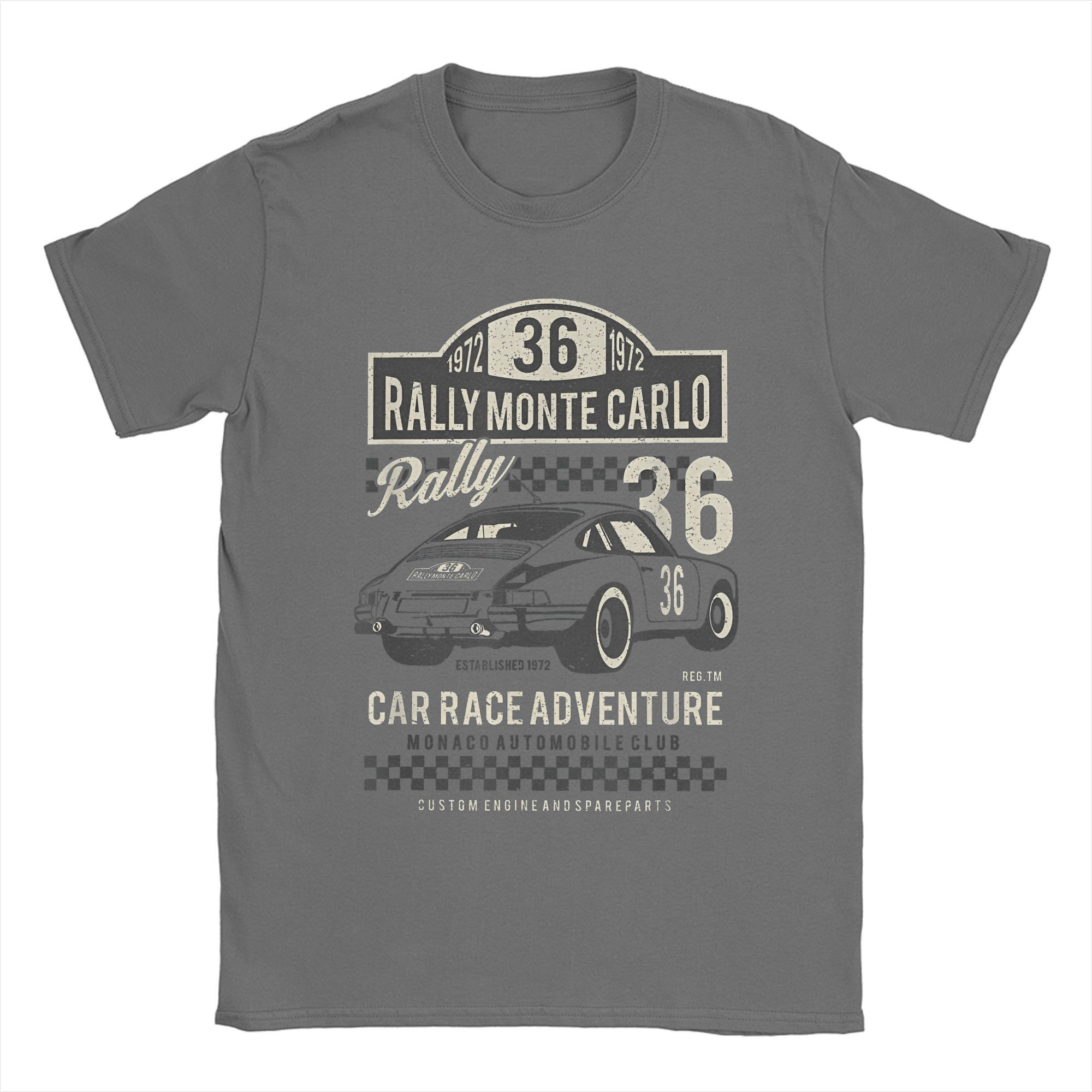 

World Rally Monte Carlo Car T Shirts Men s 100% Cotton Novelty T-Shirt O Neck Racing Motorsport Tee Shirt merchandise Printed 4XL