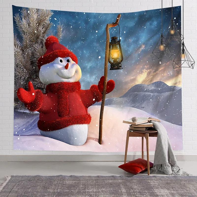 Tapiserie cu Model Desene Animate Moș Crăciun Decor de Perete pentru Casă, Dormitor, Living, Tapiserie cu Tematică de Crăciun