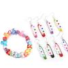 10Pcs/Lot 10mm Ceramic Beads Colorful Flower Shaped Evil Eye Large Hole Loose Beads For Bracelet Necklace Diy Jewelry Making
