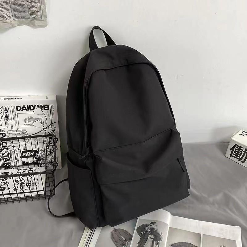 Unisex Color Solid Nylon School Backpack With Durable Laptop Gift Schoolbag