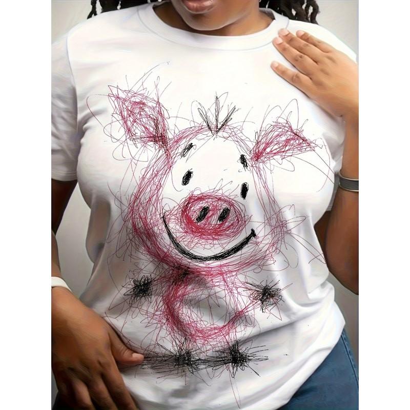 Streetwear Punk Style Graphic Tee Women - Comfortable Breathable Casual Round Neck Short Sleeve Top