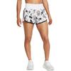 Under Armour Logotipo Reflectante Estampado Completo Elástico Cómodos Shorts Casuales Shorts de Mujer Blanco 1382966-100