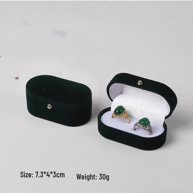 Gold Buckle Velvet Jewelry Box for Earrings, Necklaces, and Rings