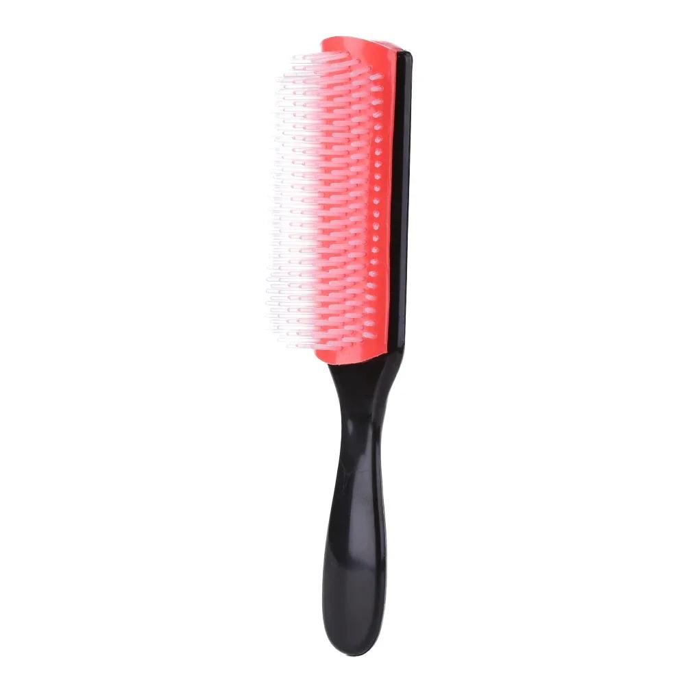 9-Rows Detangling Hair Brush Denman Detangler Hairbrush Scalp Massager Straight Curly Wet Removable DIY Hair Comb Brush