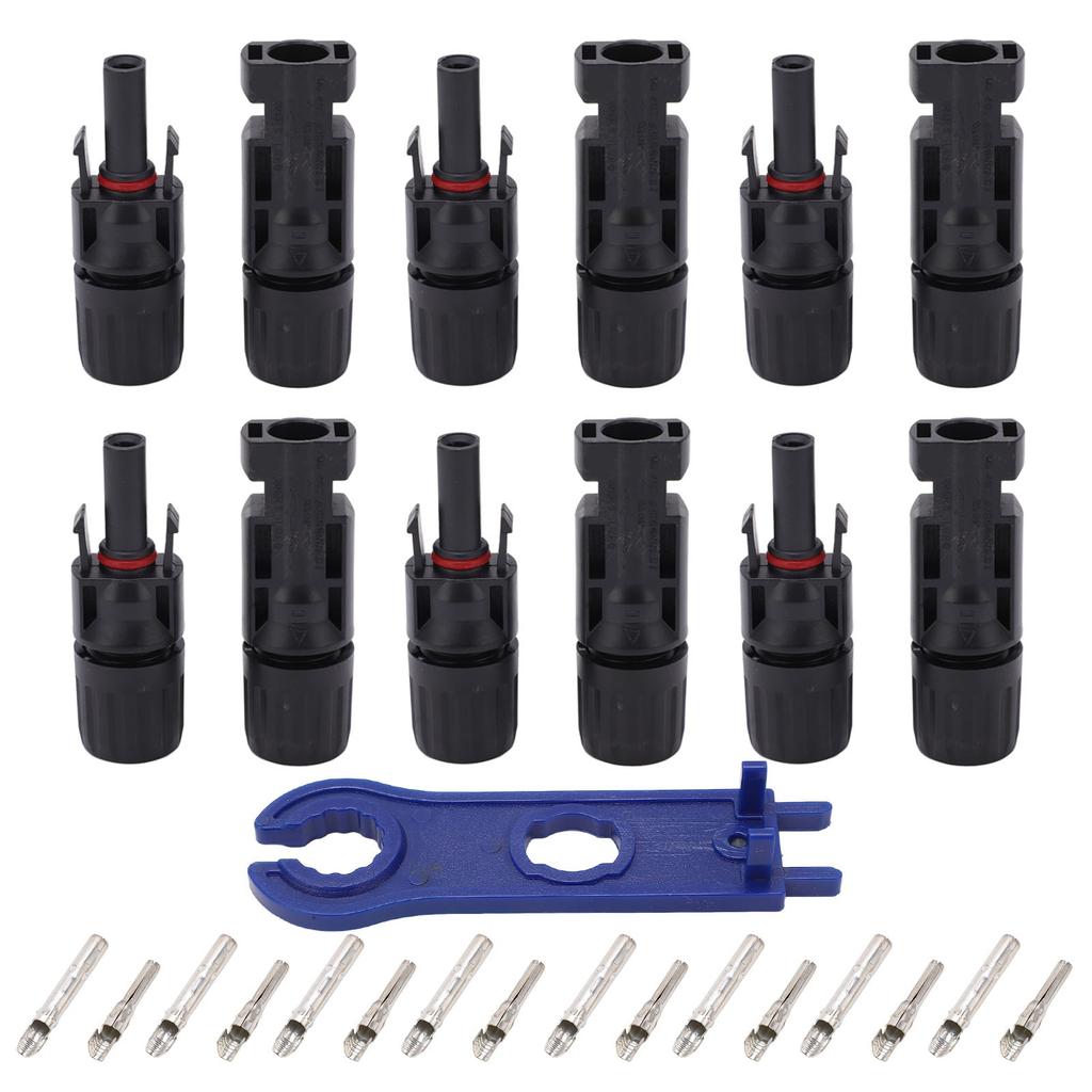 12PCS Solar Photovoltaic Connector IP67 Copper Tinned Pins Male Female Connector Kit for Industry