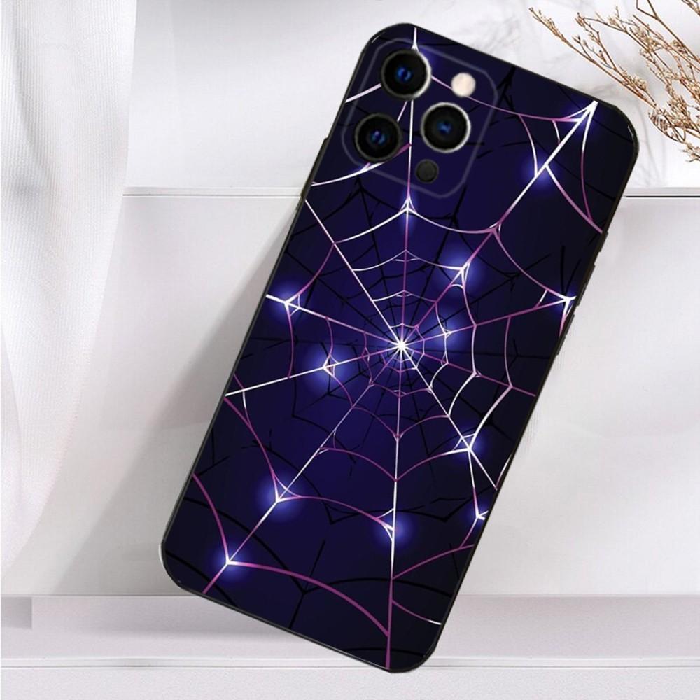 Cool S-Spider Web H-Heart Phone Case For iPhone 16,15,14,13,12,11 Plus,Pro Max,XS,X,XR,SE,Mini,8,7 Soft Silicone Black Cover