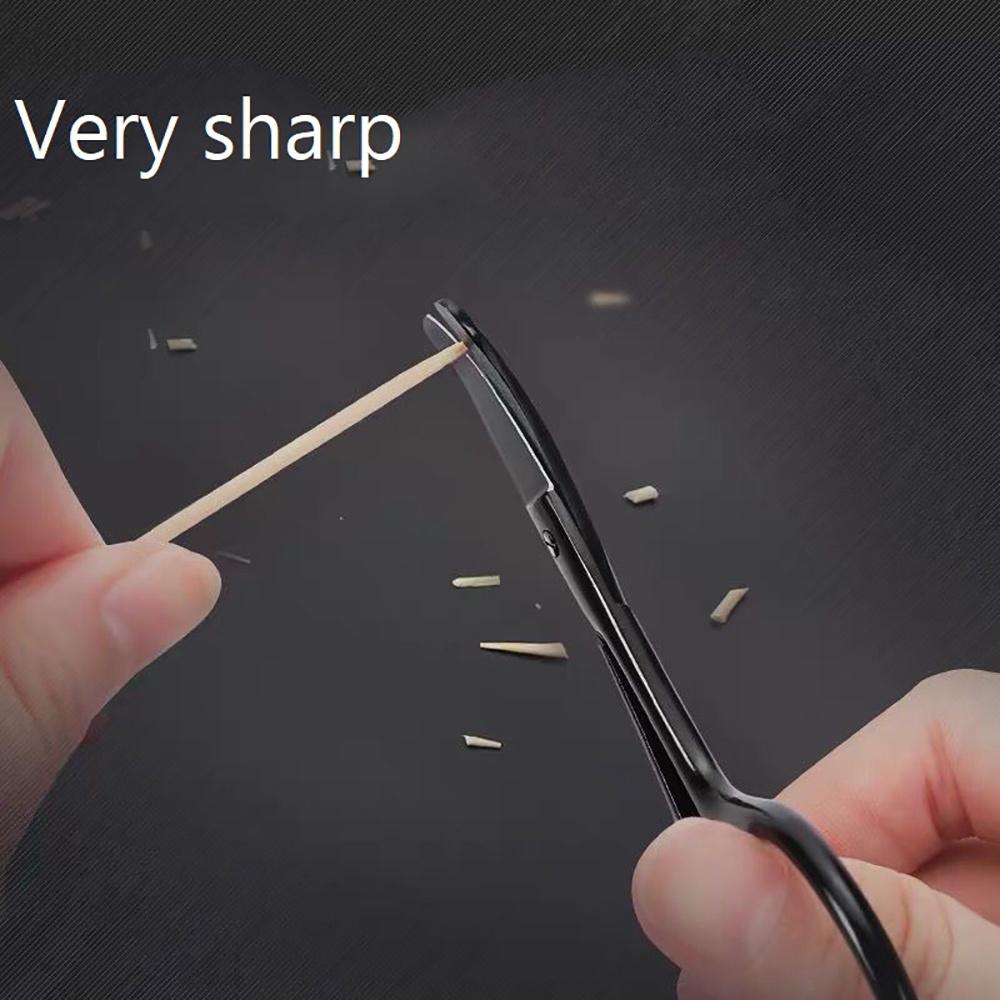 1Pc Stainless Steel Black Round Head Safe Shears Nose Hair Scissors (Do Not Hurt Nose) Stainless Steel Manual Trimming