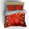 Merry Christmas Red Design Bedding Duvet Cover Set Duvet Cover Pillowcases  (1*Duvet Cover 2*Pillowcases, without duvet insert)