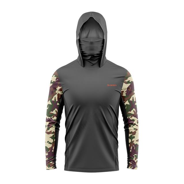 SIMMS Fishing Suit Fly Fishing Luya Hoodie Outdoor Ice Silk Sunscreen Clothing with Mask Quick Drying Breathable Thin