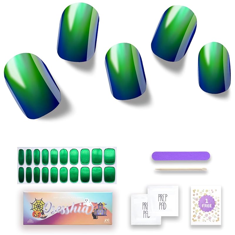 Semi Cured Gel Nail Strips, 20 pcs Nail Wraps, Glaze Gel Nail Stickers, Salon Quality French Manicure, Full Decal Gel Polish Strips, Long Lasting