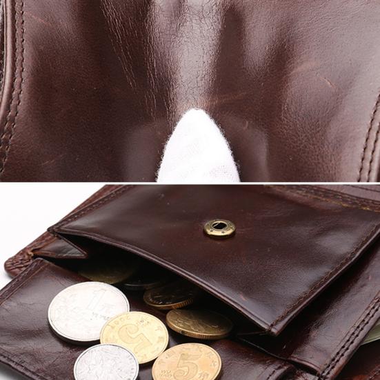 Men Short Faux Leather Wallet Large Capacity Bi-fold Wallet with Zipper Pocket Cash Coin Card Holder Folding Front Pocket Business Wallet