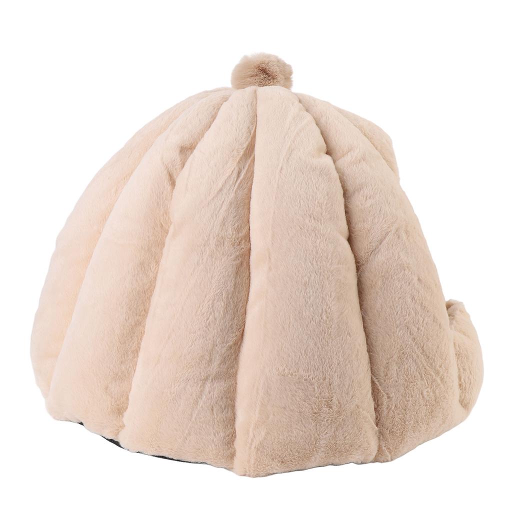 Cat House Removable Washable Cushion Hooded Pet Cave House Tent Bed for Indoor Light Coffee