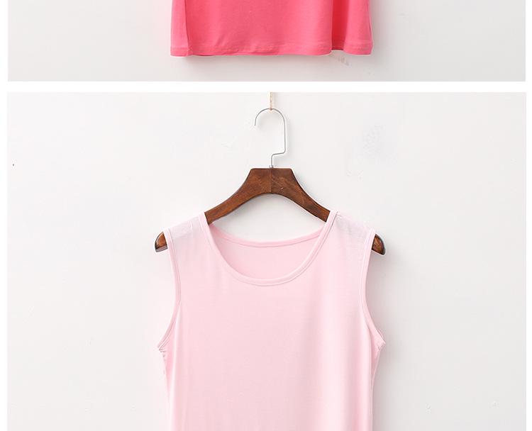 Modal Summer Plus Size Wide Shoulder Tank Top for Women 200 Lbs Sleeveless Middle-Aged