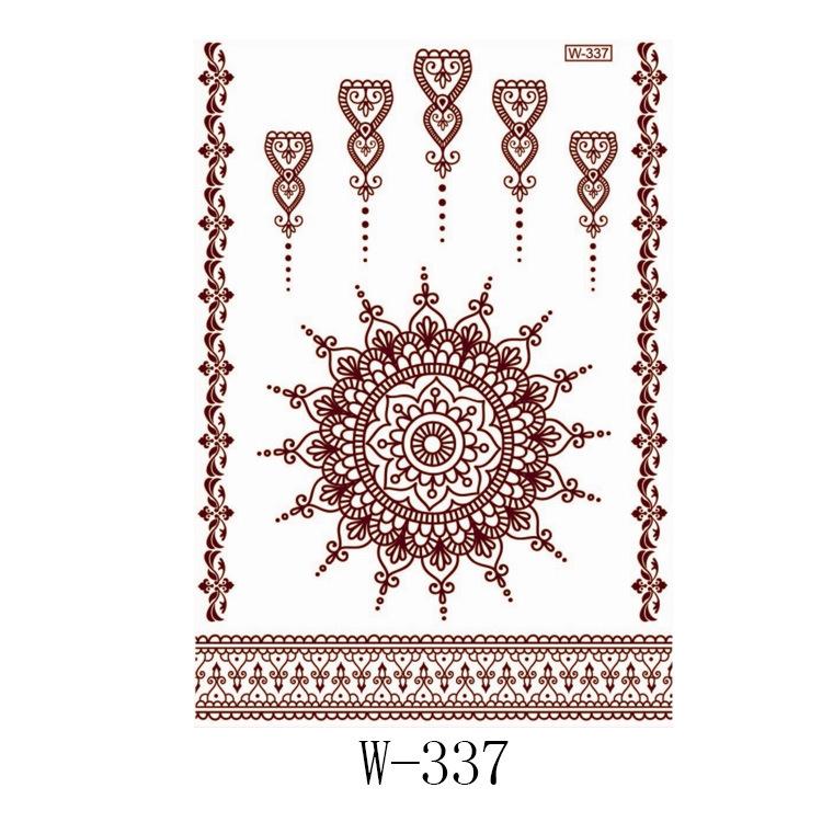 Lace Tattoo Sticker Vermilion Geometric Pattern Party Waterproof Henna Tattoo