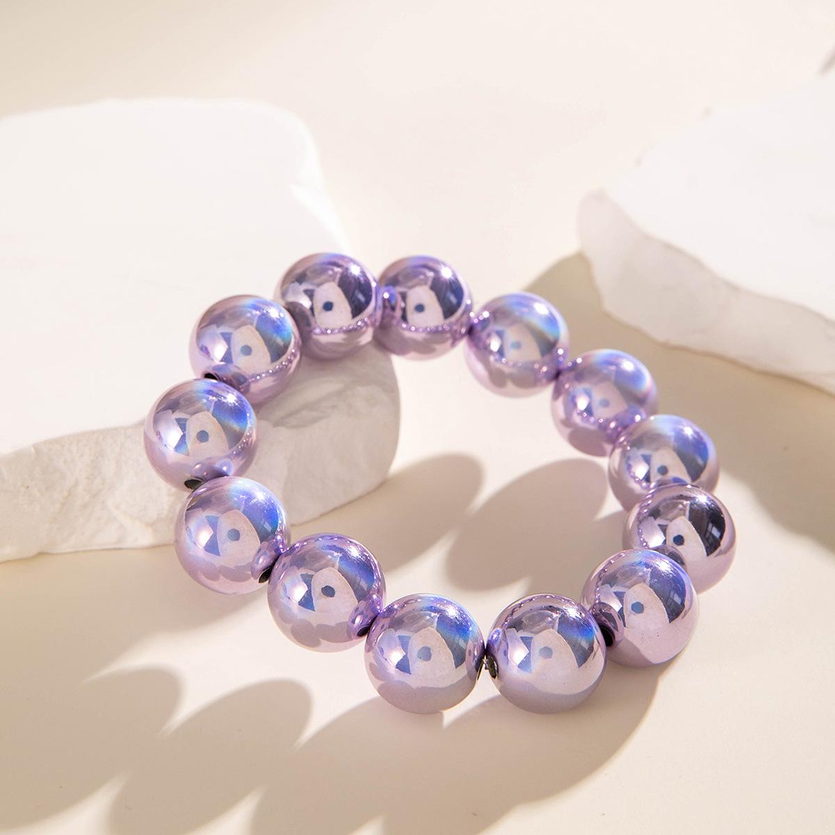 

DIEZI Bohemian Multicolor CCB Beads Bracelets For Women Fashion Sweet Shell Starfish Conch Charm Bracelets Bangles Men Jewelry фіолетовий