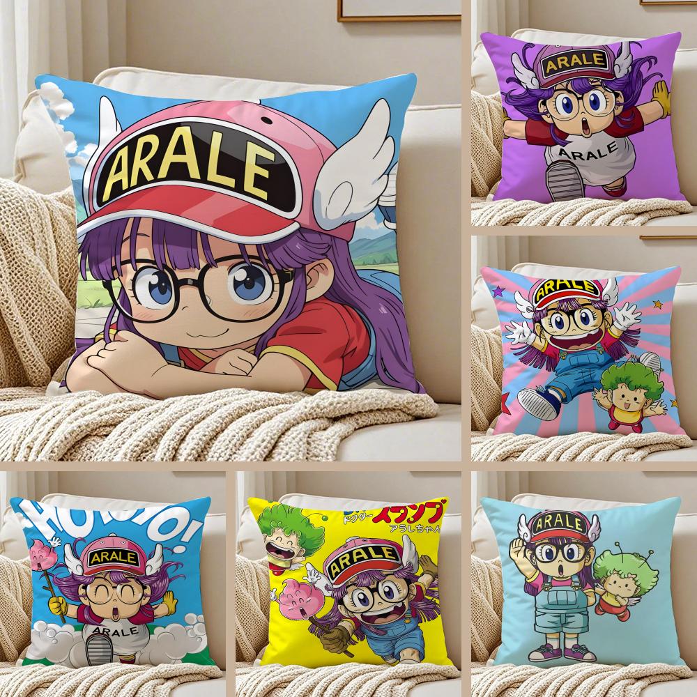 Playful Whimsical DDrSlump Arales Cartoon Cushion Cover Pillowcase Antidustmite Living Room Sofa Decor Cushion Room