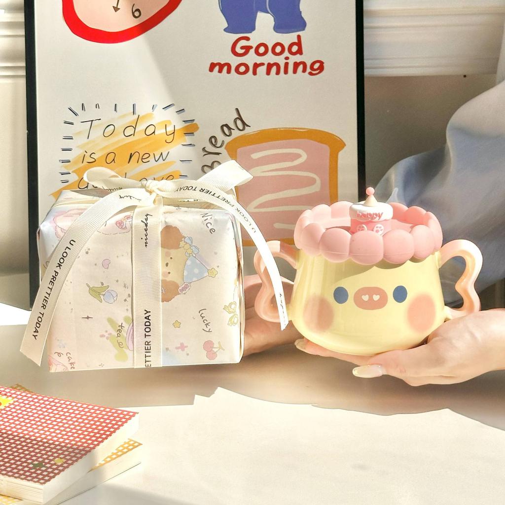 Send Girls Birthday Gifts, Cute Pig Cups, Practical Gift Boxes for Girlfriends, Children and Sisters, High-value Souvenirs