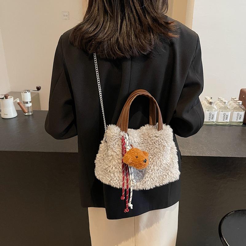 Mao Mao Bag Women'S Lamb Wool Handbag Fashion Trend One Shoulder Messenger Plush Bag