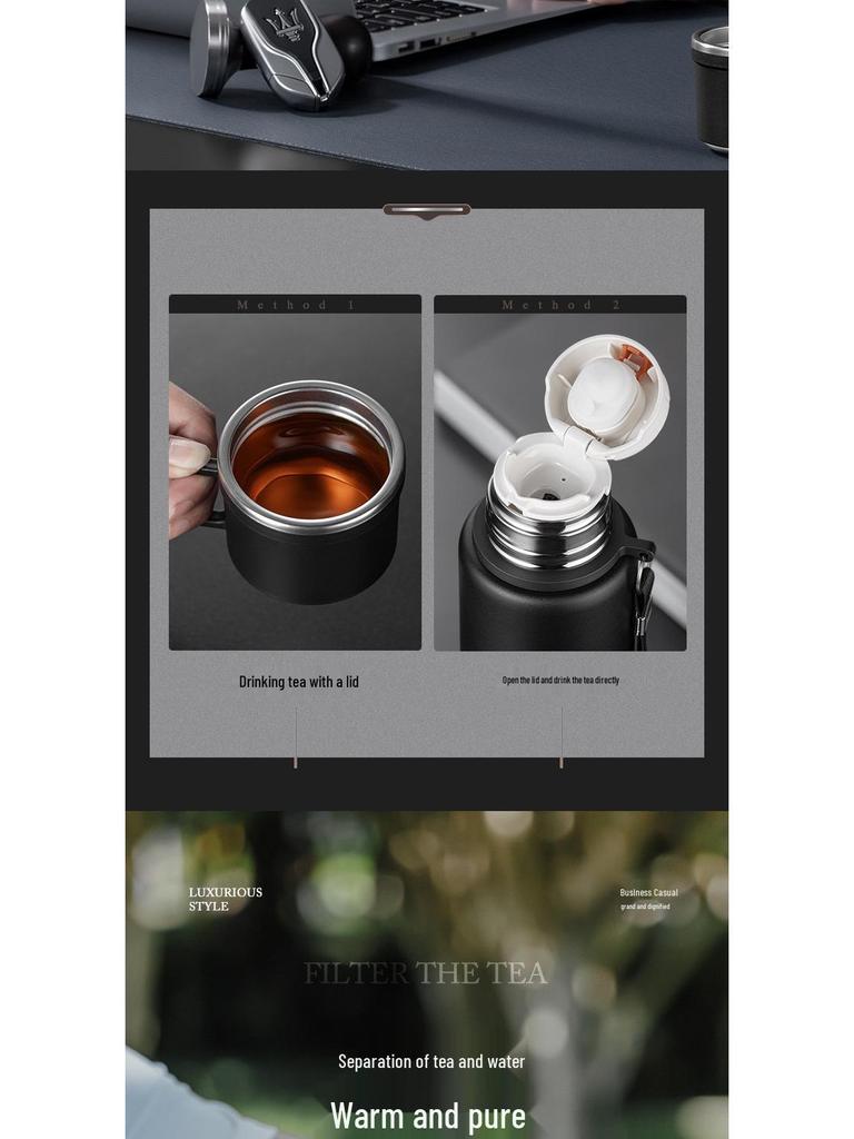 Portable Large-Capacity Double-Wall Insulated Stainless Steel Water Cup