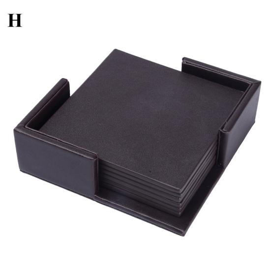 Talos 6 Stück Kunstleder-Marmor-Untersetzer, Tassenunterlage, Pad-Halter, Tischset, Esstisch-Dekoration