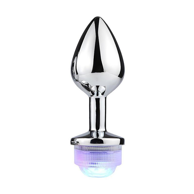 Colorful Anal Plug Led Glowing Butt Plug Vagina Massage Luminous Anal Tail Stainless Steel Butt Dilator Anus Sex Toys For Women