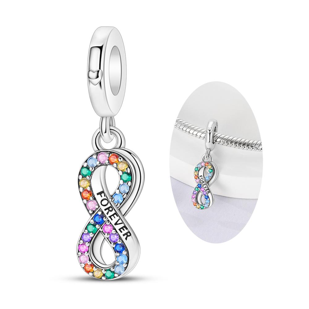 Colorful Series Charms Copper Palm Note Infinite Love Beads Fit Original Bracelet Diy Pendants Making Jewelry Gift For Woman