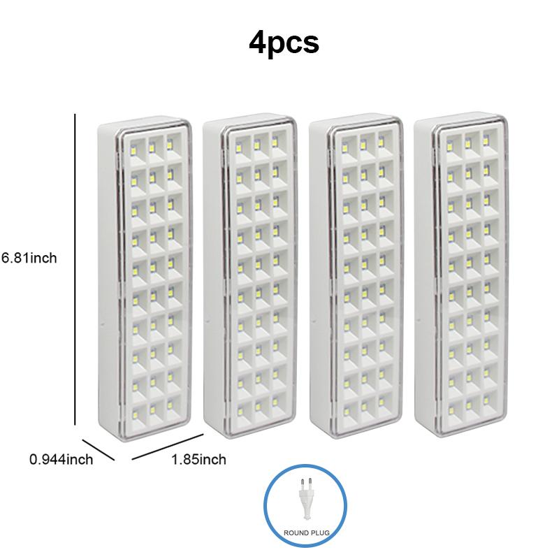 1/2/3/4pcs Emergency Light 30LED Emergency Evacuation Lamp Wall-mounted Home Bulb Rechargeable Camping Lights for Power Outage