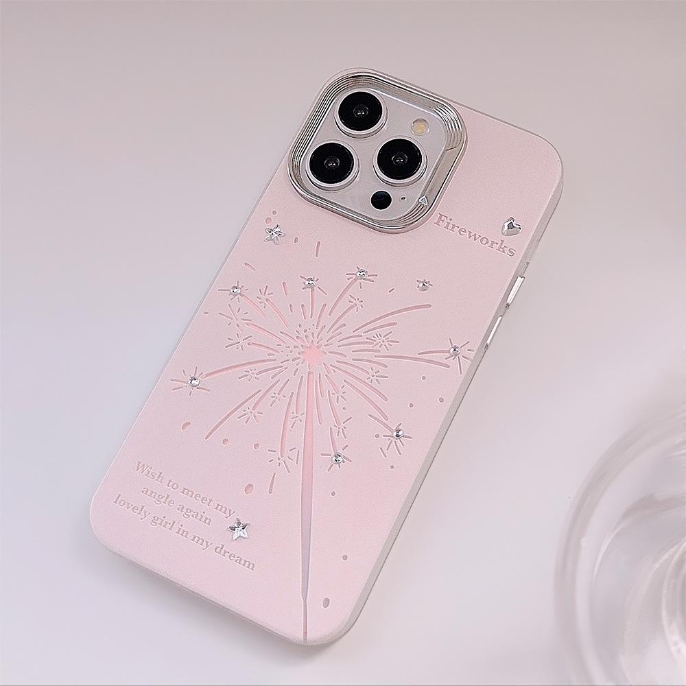 Pink Fairy Stick Iphone15 Suitable for 14Promax Mobile Phone Case Apple 16 Firework Lanyard 12 Laser Huawei