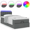 Vidaxl Struttura Letto Ottoman con Materasso, Grigia, 100x200 cm, Tessuto