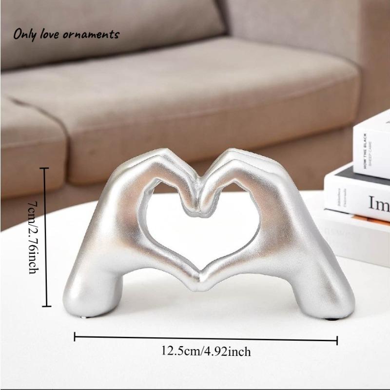 Sculpture Mains Cœur Doré Art Moderne Geste d'Amour Statue pour Décoration de Maison Salon & Cadeau de Saint-Valentin