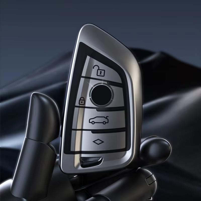 Grigio Titanio per BMW X1 X3 X4 X5 X6 F15 F16 G30 Serie 3 5 7 G11 F48 Custodia Copri Telecomando Chiave Auto Portachiavi Accessori