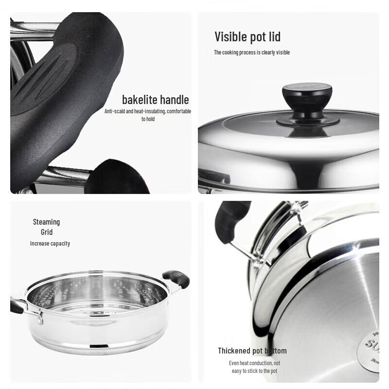 Supor 304 Edelstahl Dampfkochtopf