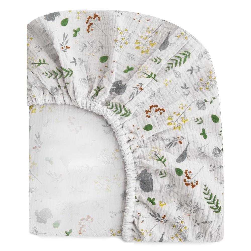 Baby Pure Cotton Double Layer Gauze Crinkle Fitted Sheet Bed Cover