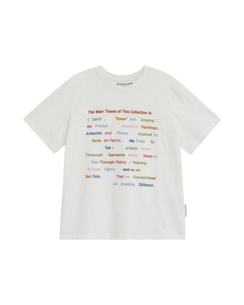 THEMUSEUMVISITOR Color Typo Slub T-Shirt (White)