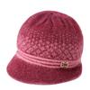 Autumn and winter new medium and old hats women's knitted wool hats women's fleece warm ear protection hats mother grandma hats