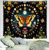 Butterfly Moon Flower Tapestry Botanical Floral Plant Boho Tapestry Wall Hanging Mandala Aesthetic Mushroom Retro Vintage