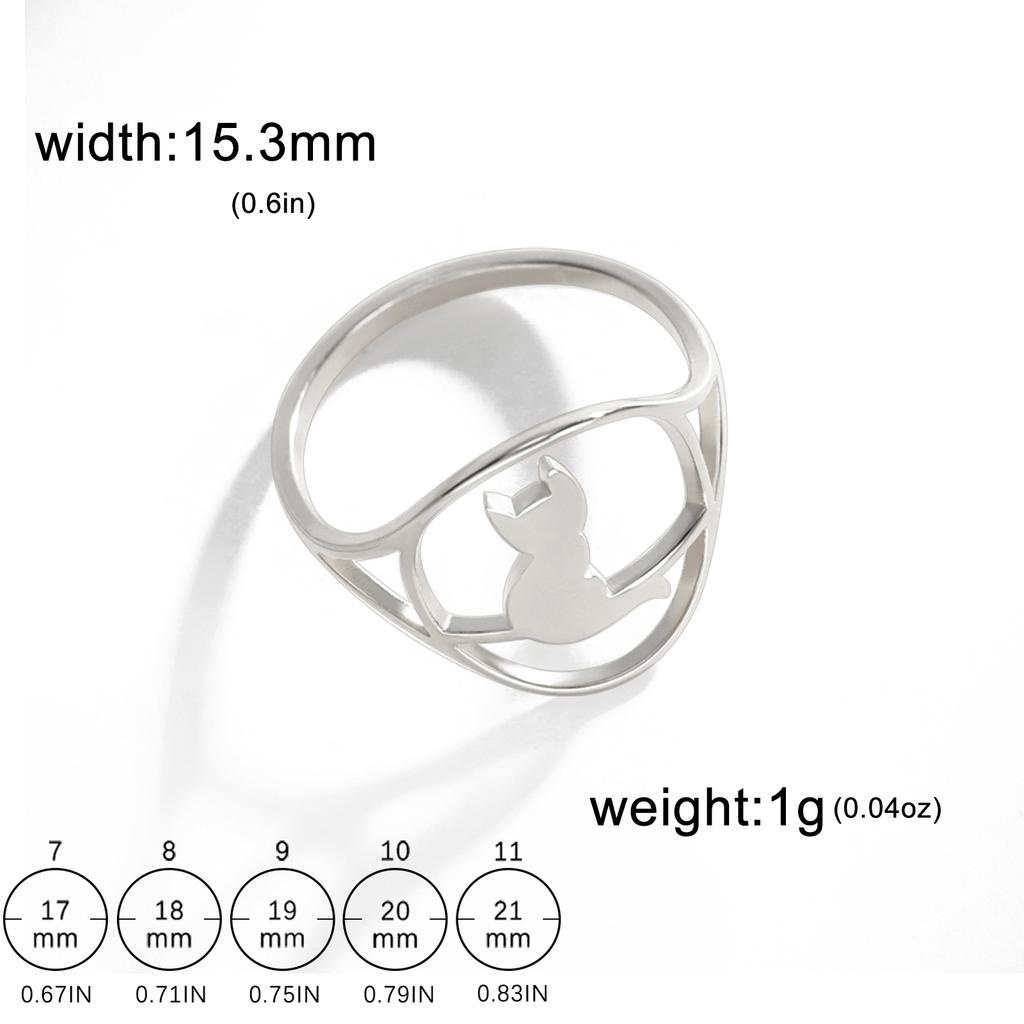 Cazador Cat Kitten Rings for Women Birthday Gift Stainless Steel Jewelry Cute Animal Finger Rings 2026 Trendy Wholesale