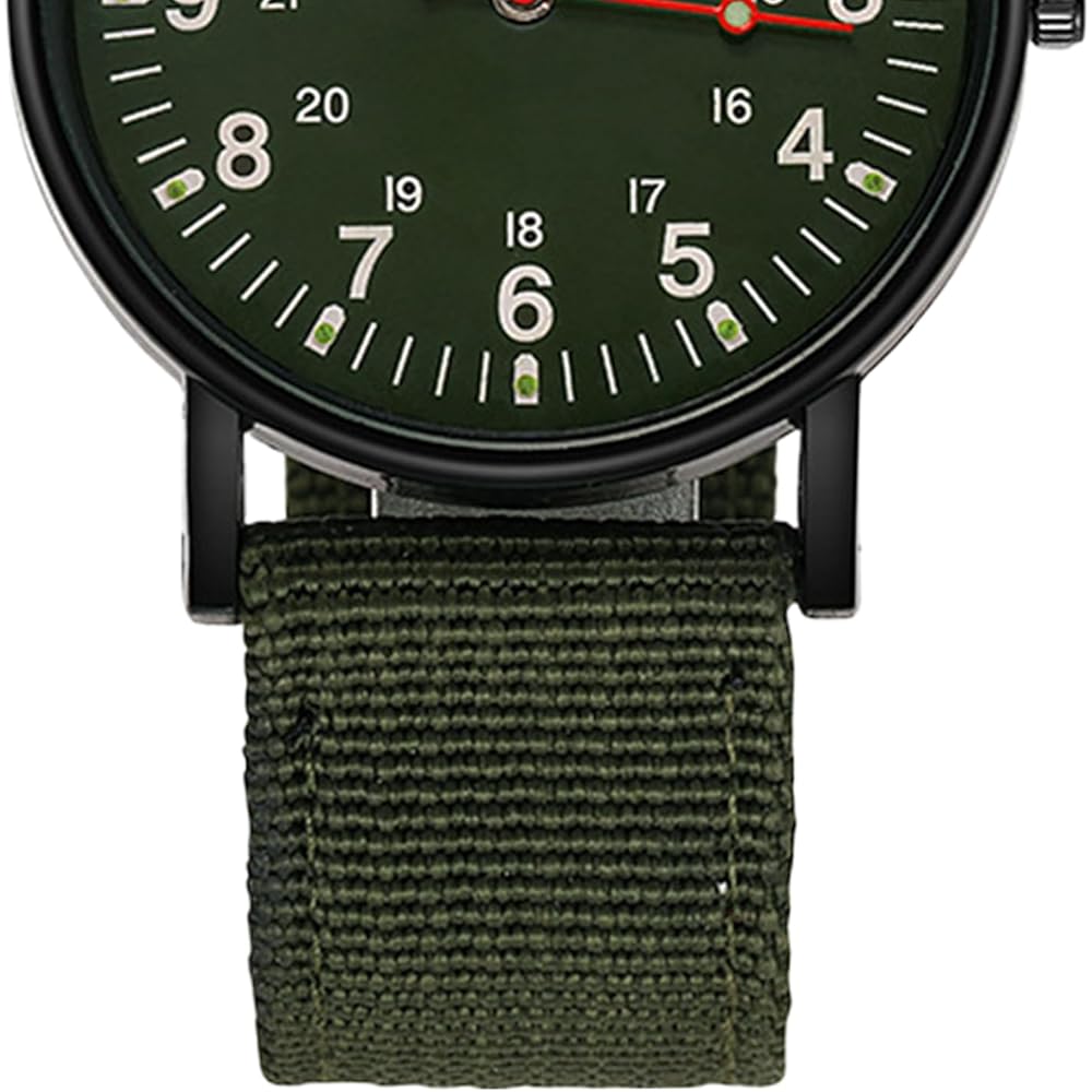 Canvas Sports Watch Unisex Military Analog Watch Tactical Slip-through Strap Waterproof Outdoor Sports Timepiece