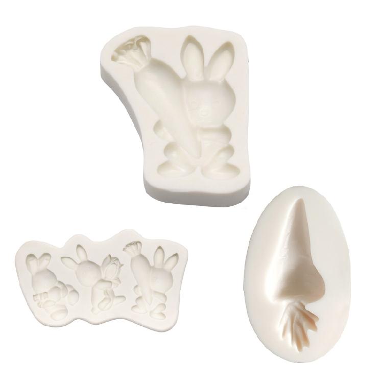 Rabbit Silicone Bakeware Mold for Baking Easter Day Party Corrosion Resistance