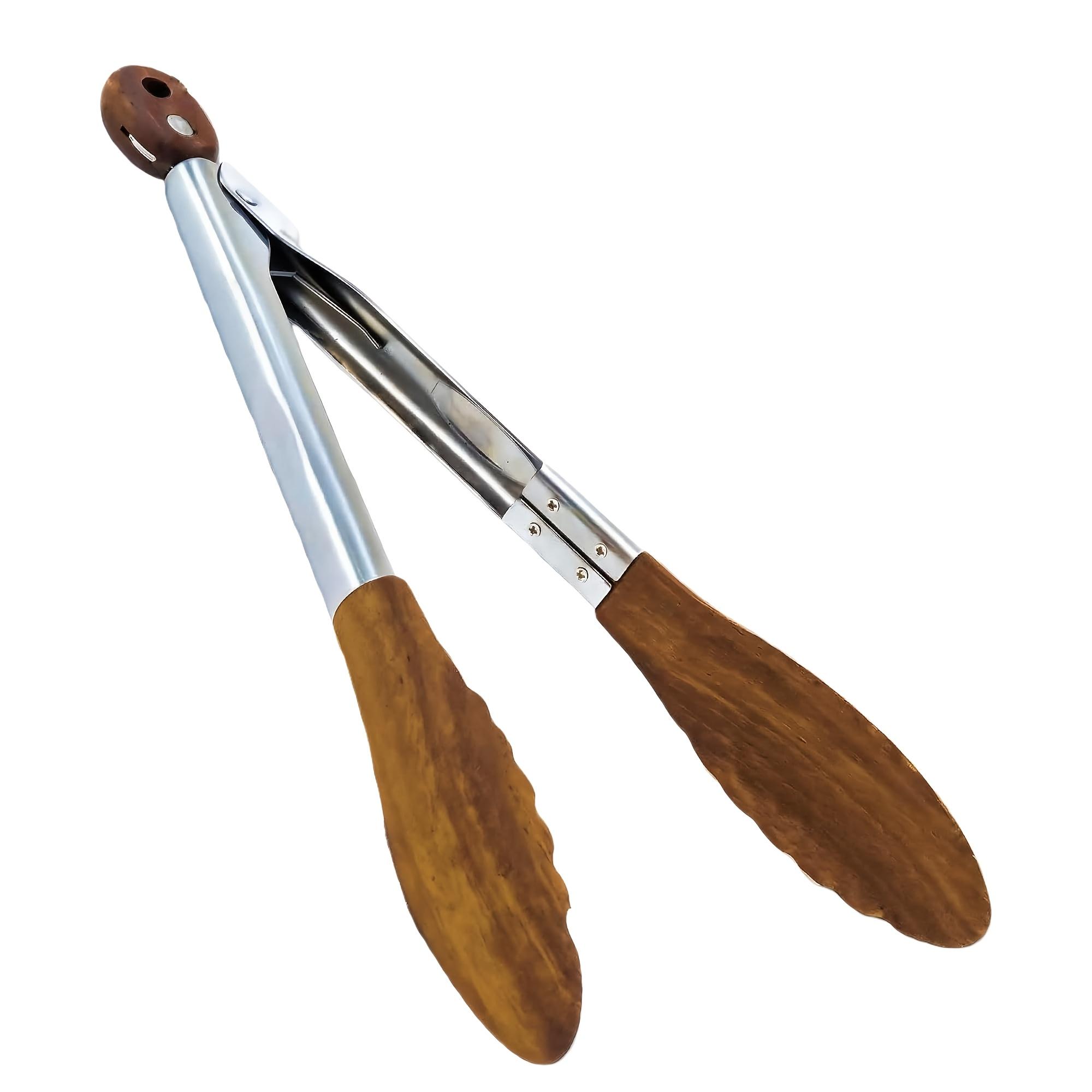 

Walnut Wood Kitchen Tongs, Wooden Clamps, Salad Serving Tongs, Long-Handled Non-Slip Wooden Cooking Tongs, Heat-Resistant Locking Smooth Utensils Wooden clamp