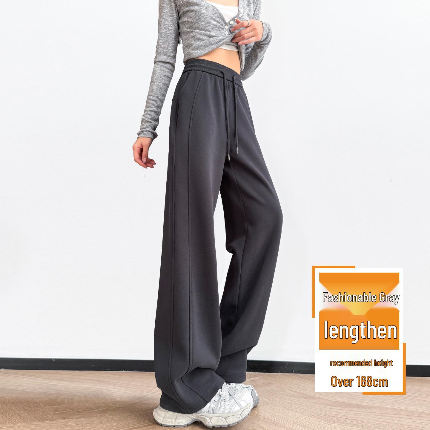 

2026 Women s Slimming Flocked Straight-Leg Pants - Versatile Autumn/Winter Casual Outerwear L for 106-117 Jin