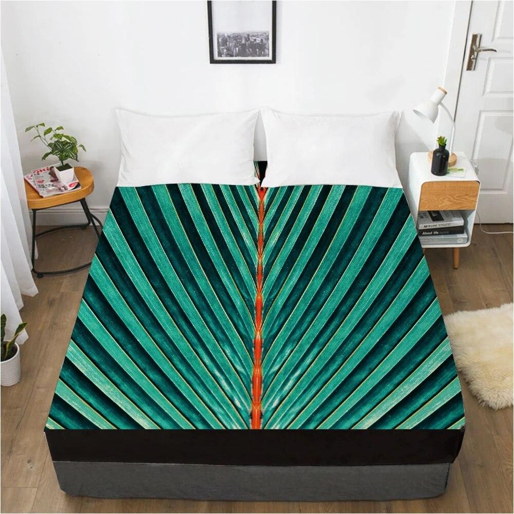1pc Bed Sheet Elastic Fitted Sheet With An Elastic Band 150/180/200/160*200 Mattress Cover Double Bed Cover Nordic Sea